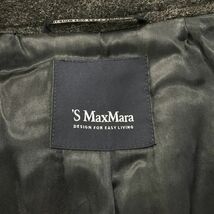 I707-D-S◆美品◆ 'S MaxMara マックスマーラ アルパカコート ダブル ロング レディース 総裏 ◆ size38 グレー系 ウール_画像9