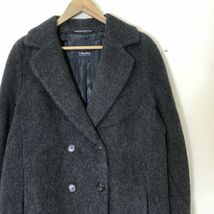 I707-D-S◆美品◆ 'S MaxMara マックスマーラ アルパカコート ダブル ロング レディース 総裏 ◆ size38 グレー系 ウール_画像3