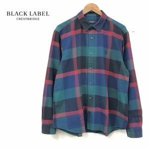 I609-J◆BLACK LABEL CRESTBRIDGE ブラックレーベル・クレストブリッジ 総柄長袖シャツ◆サイズ4 綿100% コットン 羽織 トップス チェック