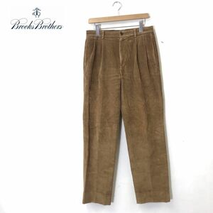 I1040-N◆old◆ BrooksBrothers ブルックスブラザーズ コーデュロイパンツ ワイド 2タック◆ size31 ベージュ系 コットン100 メンズ 古着