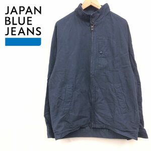 I879-F◆ japan blue jeans ジャパンブルージーンズ マイクロウェザー ドッグイヤー ジャケット ◆ sizeXL コットン ネイビー 古着 メンズ