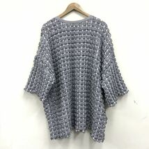 I924-N◆美品◆antiqua tree cafe アンティカツリーカフェ ワッフルプリーツカットソー ブラウス ゆったり 大きめ◆sizeF ホワイト系 ポリ_画像7