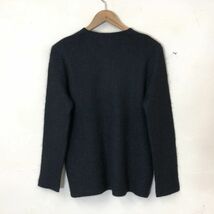 I863-N◆美品◆old◆ Yves Saint Laurent イヴサンローラン モヘヤカーディガン ジャケット ニット 丸首 長袖 ◆sizeM ブラック ウール_画像6