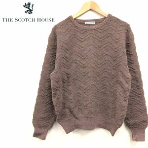 I1014-F-N◆ 美品 ◆ the scotch house ザスコッチハウス ニット セーター 3D トップス ◆ sizeL ウール100 ピンク系 古着 メンズ 秋冬