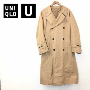 I1346-F-N◆ 美品 ◆ UNIQLO U ユニクロユー トレンチコート ジャケット ◆ sizeL コットン ポリエステル ブラウン 古着 メンズ 秋冬