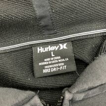 I1327-F◆ 美品 ◆ Hurley ハーレー ジップアップパーカー フーディ ジャケット ◆ sizeL コットン ポリエステル ブラック 古着 メンズ_画像7