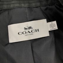 I1241-F◆ COACH コーチ トレンチコート ジャケット 背抜き ◆ sizeM コットン ポリエステル ブラック 黒 古着 メンズ 秋冬_画像9