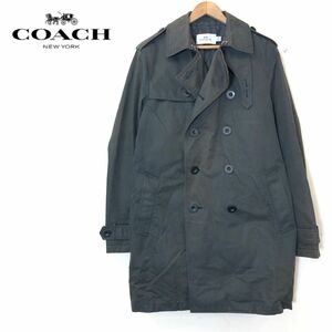 I1241-F◆ COACH コーチ トレンチコート ジャケット 背抜き ◆ sizeM コットン ポリエステル ブラック 黒 古着 メンズ 秋冬