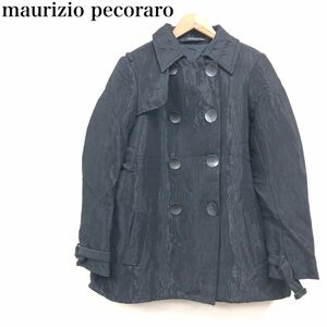I1234-F-N◆ イタリア製 ◆ maurizio pecoraro マウリツィオペコラーロ ジャケット ◆ size42 ウール レーヨン ブラック 古着 レディース