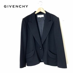 I2033-N◆美品◆ GIVENCHY ジバンシィ フォーマル ジャケット シングル 1B レディース ◆size14AB ブラック 千鳥格子 トリアセテート ポリ