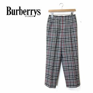 I1939-O-S◆ Burberrys バーバリーズ スラックス チェック ストレート センタープレス ボトムス◆size13 ウール グレー