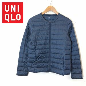 I1895-F-N◆ UNIQLO ユニクロ ウルトラライトダウンジャケット ジップアップブルゾン ◆ sizeL ナイロン100 ブルー レディース 古着 秋冬