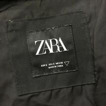 I1856-F◆ ZARA ザラ ダウンベスト パーカー フーディ ジャケット ◆ sizeS ポリエステル100 ブラック 古着 メンズ 秋冬_画像7