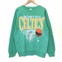 I1803-F◆ 90s ◆ old ◆ BOSTON CELTICS ボストンセルティックス トレーナー スウェットシャツ USA製 ◆ sizeL コットン 古着 NBA メンズ_画像2