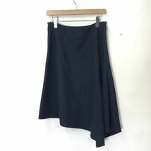 I1777-D◆美品◆ ADORE アドーア アシンメトリー スカート 膝下 レディース ◆ size38 ネイビー 紺 ウール ストレッチ_画像6