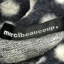 I1742-R◆日本製 mercibeaucoup メルシーボークー ジップアップポンチョ◆サイズ1 レディース アウター もこもこ ドット柄 ネイビー_画像5