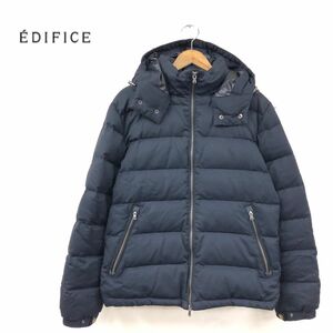 I1734-J◆EDIFICE エディフィス ダウンコート◆ネイビー ダウンジャケット 50 メンズ 紳士服 秋冬アウター 防寒 ダウン70 フェザー30