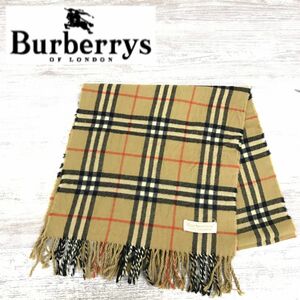 I1607-R◆Burberrys バーバリーズ フリンジマフラー◆カシミヤ 薄手 メンズ レディース ユニセックス 通勤 通学 防寒 秋冬 ブラウン 茶