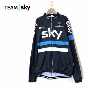 I1631-N◆TEAM SKY チームスカイ ピナレロ サイクルジャージ 長袖 裏微起毛 ジャケット ロードバイク◆sizeL ポリエステル ブラック ブルー