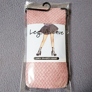  ラメ織り スパンデックス ネット パンティストッキング (ピンク) サイズ:フリー(M-L) LegAvenue 9012　新品・未使用