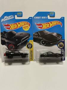 値下げ！　HOT　WHEELS　２台まとめて　'70　DODGE　CHARGER(Fast　Furious)、K.I.T.T（Knight　Rider)レア