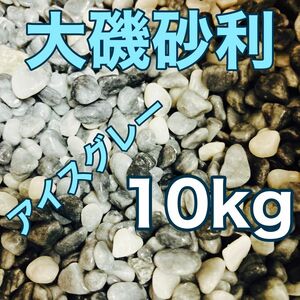 大磯砂利 5〜10mm 10kg アイスグレー 大磯砂 アクアリウム ソイル