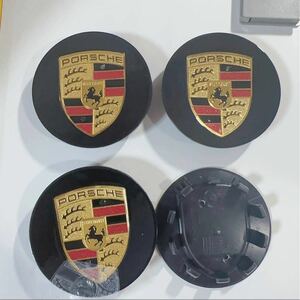 ポルシェ　PORSCHE ホイールキャップ Porsche ポルシェ ホイールセンターキャップ 76mm 4個セット ブラック