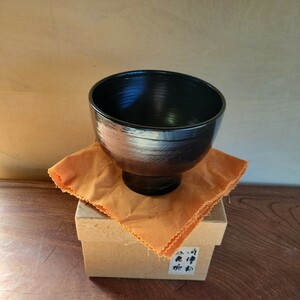 角偉三郎 漆器 輪島塗 合鹿椀　真塗碗 共箱　NO2