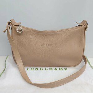 【86】LONGCHAMP ロンシャン ル フローネ クロスボディバッグ レザー ライトベージュ 2271021238 ショルダーバッグ 斜め掛け レディース