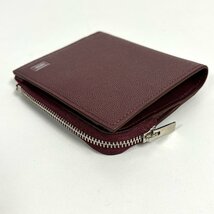 【80】1円～ PORTER ポーター 財布 レザー 折り財布 二つ折り 札入れ 小銭入れ カード入れ ワインレッド系 未使用品_画像7