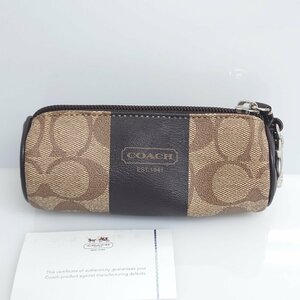 【86】保管品 コーチ COACH ゴルフボールケース F61709 ペンケース 小物入れにも ショップカード付