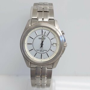 【86】SEIKO セイコー RADIO WAVE CONTROL STAINLESS STEELE 電波時計 7B22-HAB0 企業名刻印有り ジャンク扱い