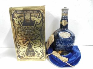 【41】ロイヤルサルート ROYAL SALUTE 21年 陶器ボトル 青 スコッチウイスキー 40% 700ml 1328g 箱付き 未開栓