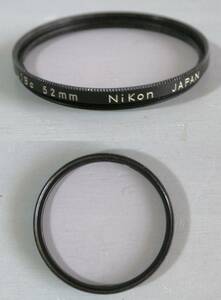 NIKON　(444)　 中古・レンズフィルター　52㎜　L1Bc（レンズ保護兼用、紫外線吸収）　ニコン