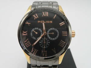 POLICE(ポリス）ブラック×ゴールドカラー　腕時計　中古品　W1ー14A　