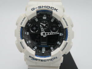 CASIO(カシオ）G-SHOCK　GA-100B　ホワイト×ブラックカラー　腕時計　中古品　A2ー18A　