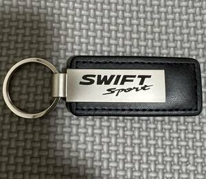 スズキスイフトスポーツSWIFT SPORTレーザーキーホルダー黒　金属製　革　ZC32S ZC33Sなどに