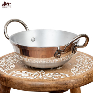 カダイ インド 鍋 装飾 食器 インドの食器＆鍋 アルミニウム (直径19cm) 調理器具 インド料理 アジアン食品