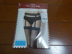 新品　アツギ　ストッキング　THE LEG BAR　パンティ部レスレースガータ付ドット柄　M～L ヌーディベージュ クリックポスト発送可 　切手可