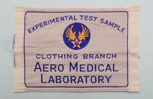 ・ 実物 米国空軍 航空医学研究所ラベル EXPERIMENTAL SAMPLE. テストサンプル ラベル