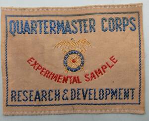 ・ 実物 希少 米国陸軍 軍需研究品 ラベル QUARTERMASTER CORPS EXPERIMENTAL SAMPLE. テストサンプル ラベル