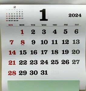 2024年/令和6年　シンプル　壁掛けカレンダー　コンパクト　35cmx38cm（企業名入り）メモ欄付　即決有　数字月表　複数在庫あり