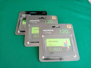 ★新品未開封★送料無料★ADATA SSD 120GB★Ultimate SU650 SATA 6Gp/s★３台セット★ジャンク扱い★