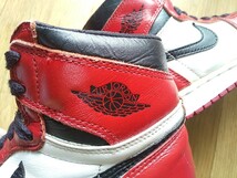 【130207-101】 VINTAGE 90's NIKE AIR JORDAN 1 CHICAGO USED US8.5 26.5cm 1994年製 ナイキ エアジョーダン1 ヴィンテージ シカゴ_画像6