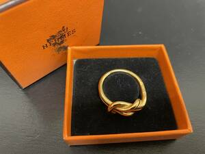  не использовался * Hermes HERMESatame шарф кольцо * Gold *B2339