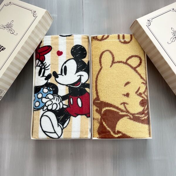 【新品未使用】箱無し発送 ディズニー フェイスタオル ミッキーミニー プーさん