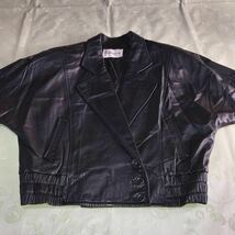 女性用 革ジャン 黒 クロ milanoz?a サイズS レーザー LEATHER_画像1