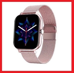 [ immediate payment ] new goods smart watch steel belt pink gold Bluetooth multifunction telephone call music heart rate meter casual blood pressure oxygen sleeping health control 