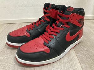 【ダメージ】AIR JORDAN 1 RETRO HIGH THE RETURN BRED/BANNED 28.5cm