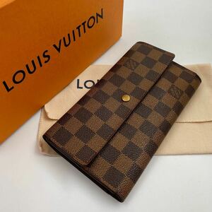 H517 【外観極美品】LOUIS VUITTON ルイヴィトン ダミエ ポルトフォイユ　インターナショナル 長財布 【カード入れ×6】